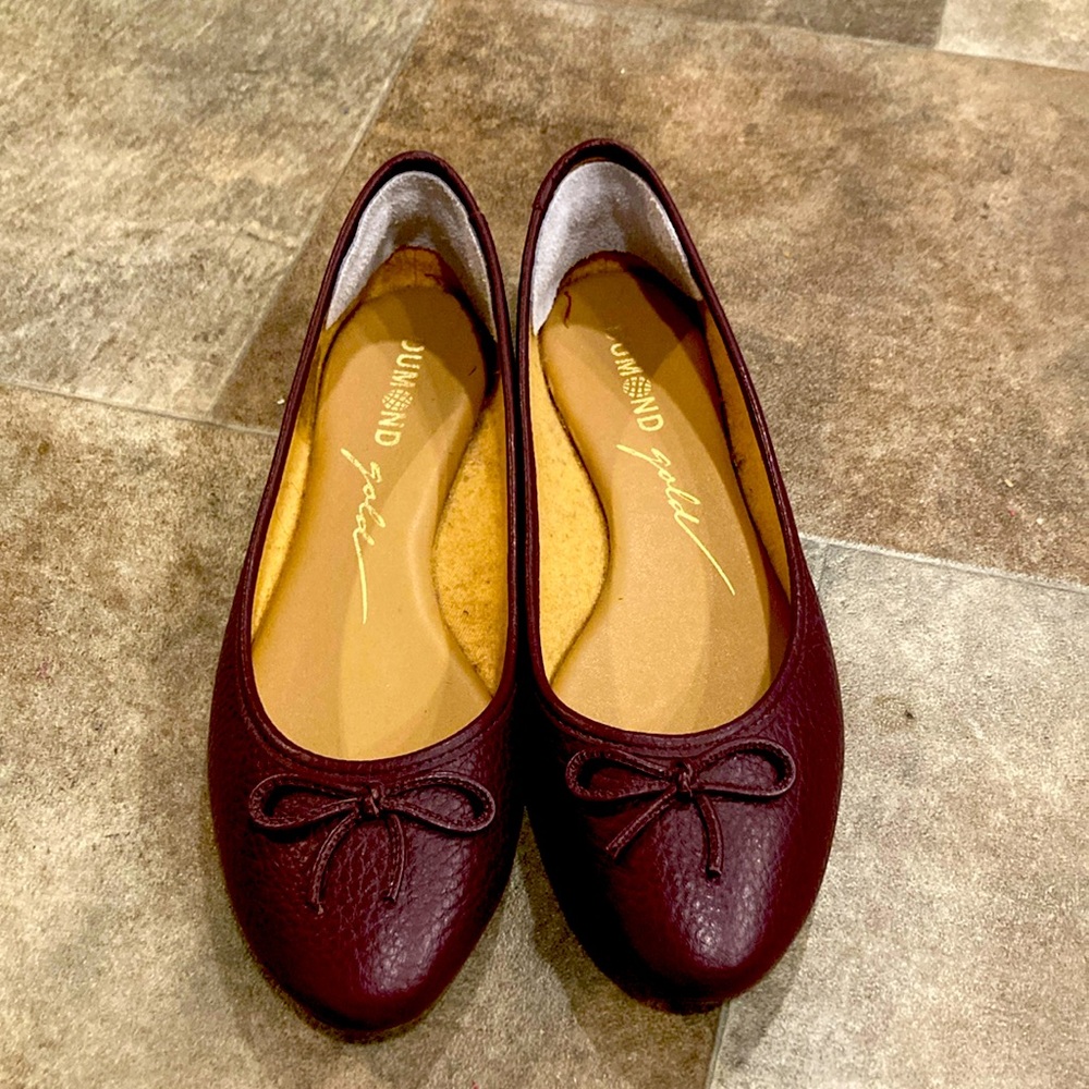 Dumond maroon ballet flats